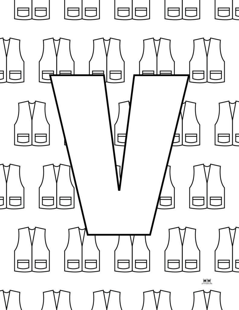 Letter v coloring pages