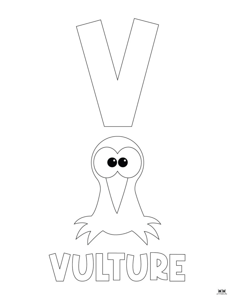 Letter v coloring pages