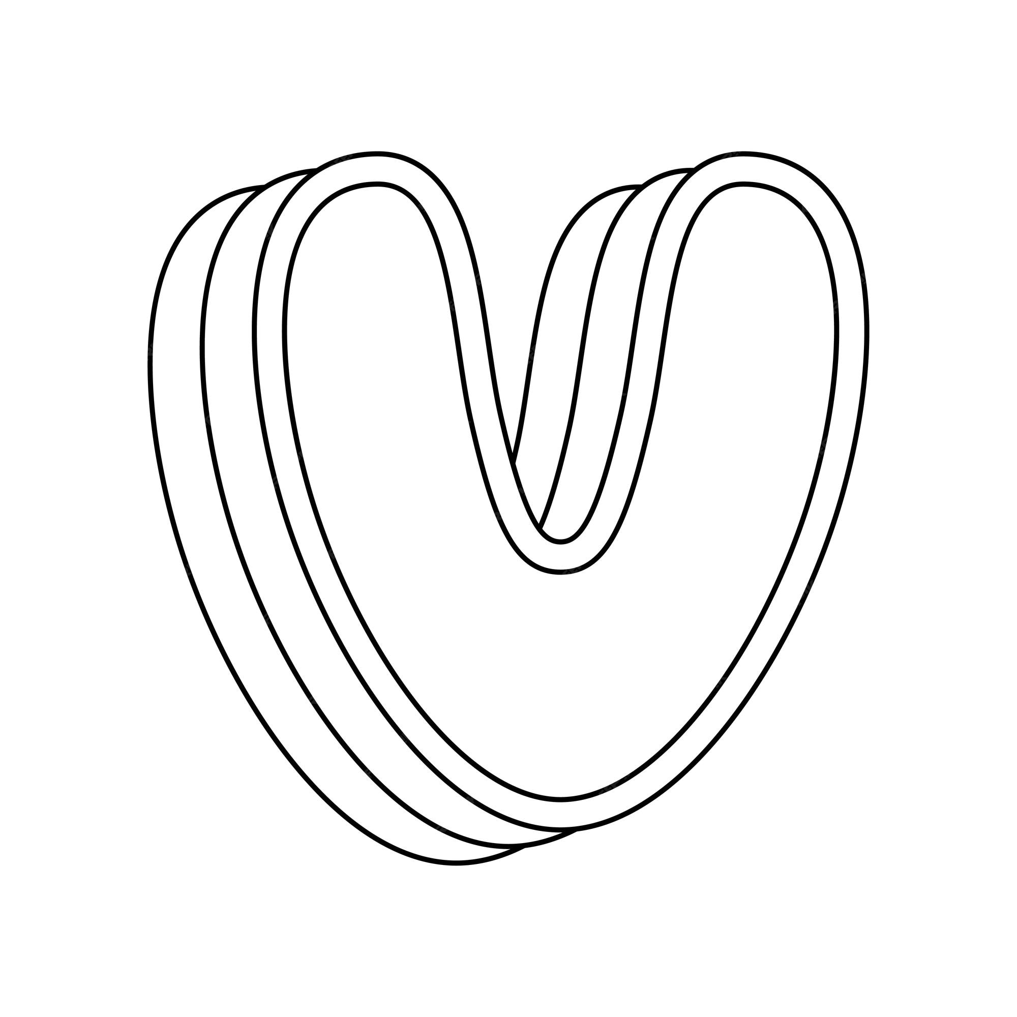 Premium vector coloring page with letter v for kids