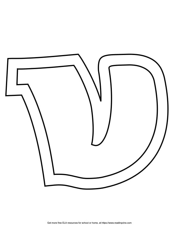 Sports outline capital bubble letter v image