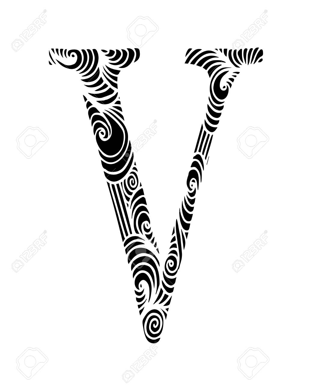 Zentangle stylized alphabet letter v in doodle style hand drawn sketch font vector illustration for coloring page makhendas or decoration royalty free svg cliparts vectors and stock illustration image