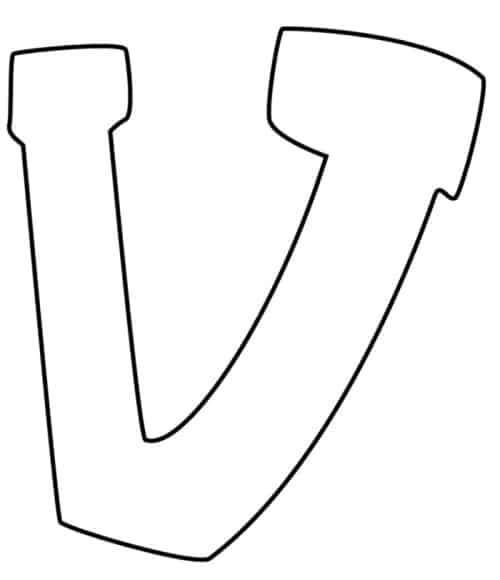 Graffiti bubble letter v printable