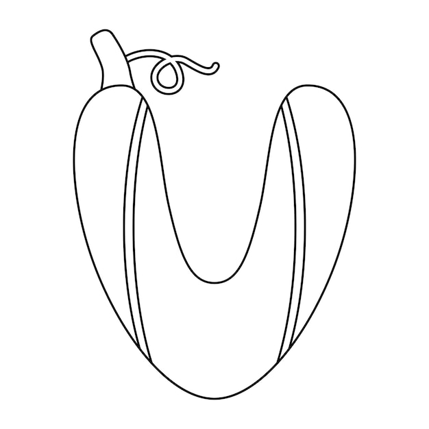 Premium vector coloring page with letter v for kids