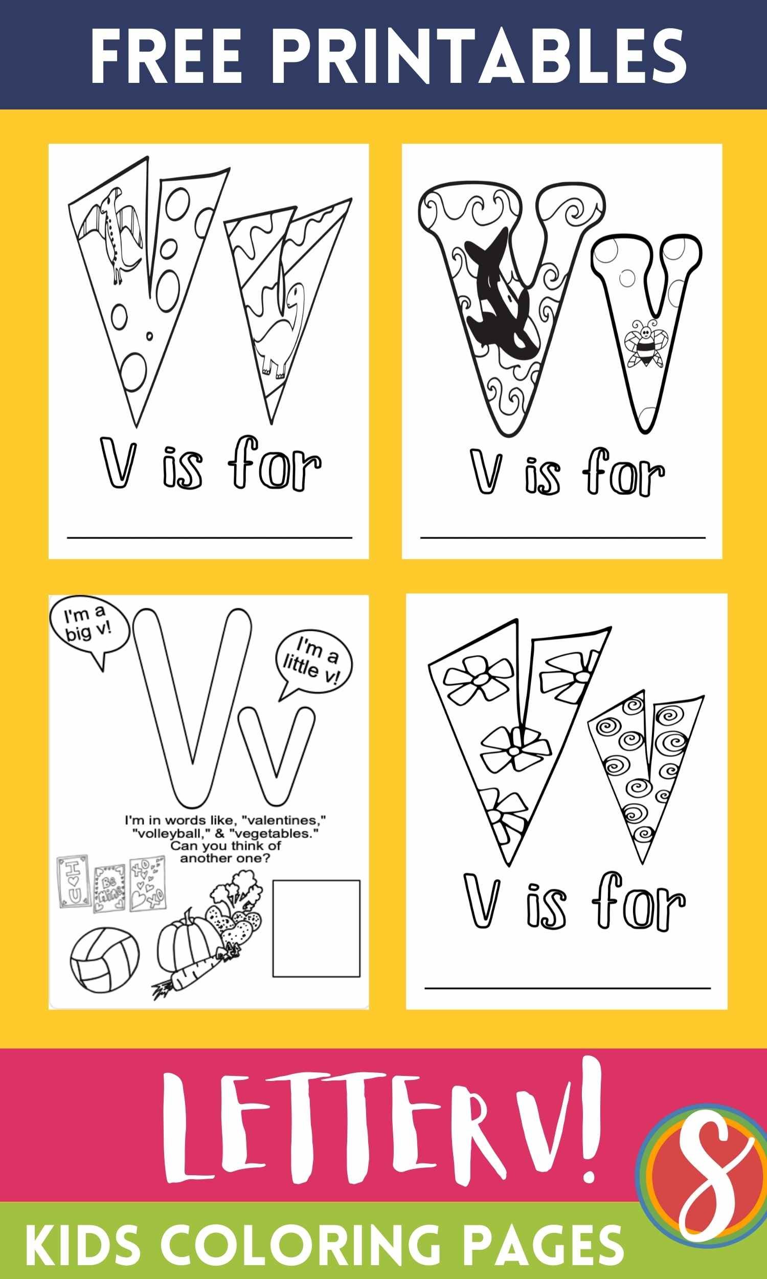 Free letter v coloring pages â stevie doodles