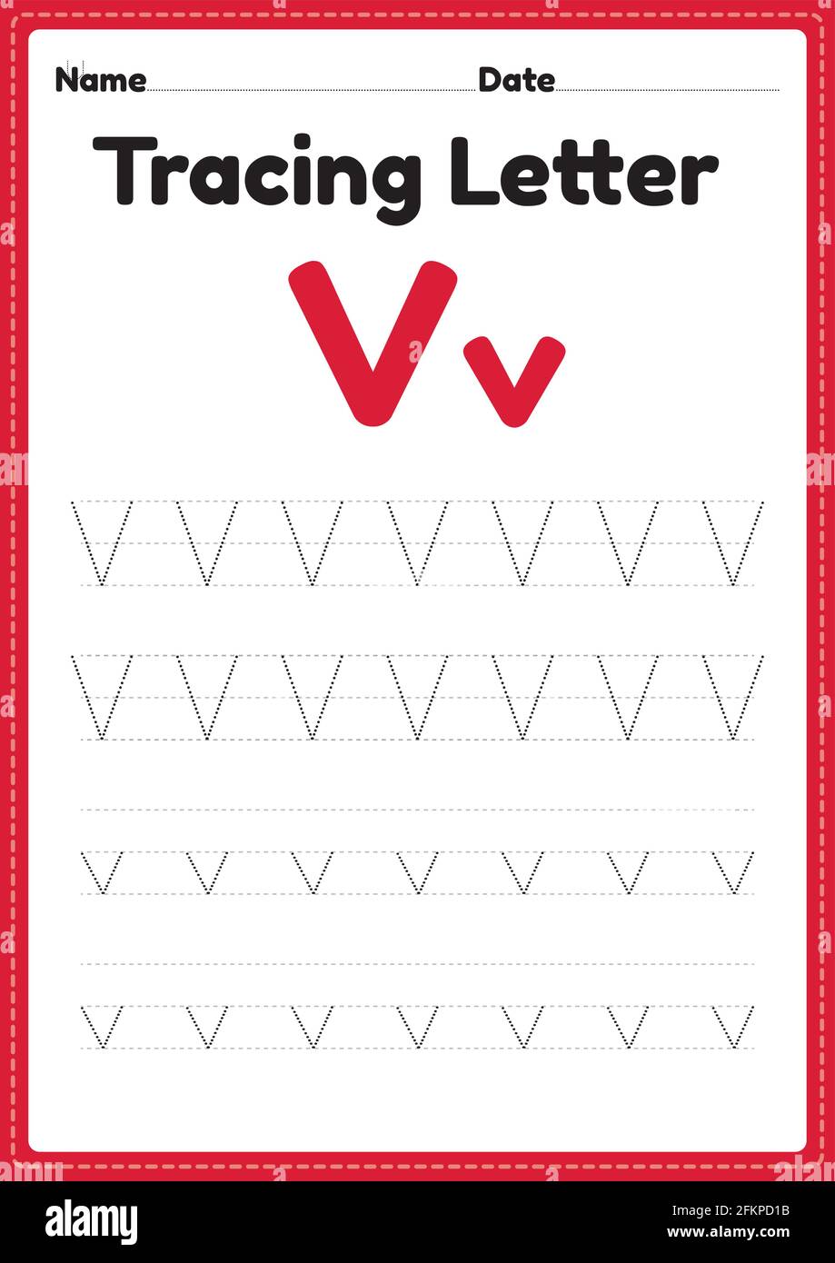 Tracing letter v hi