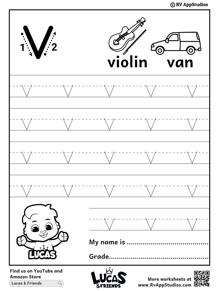 Lowercase letter v tracing worksheets trace small letter v worksheet