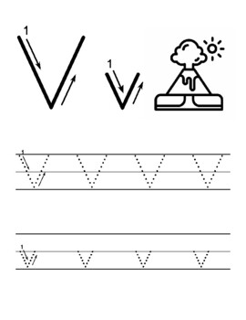 Letter v tracing worksheets by owl school studio tpt