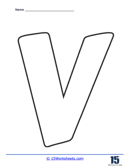 Bubble letter v worksheets