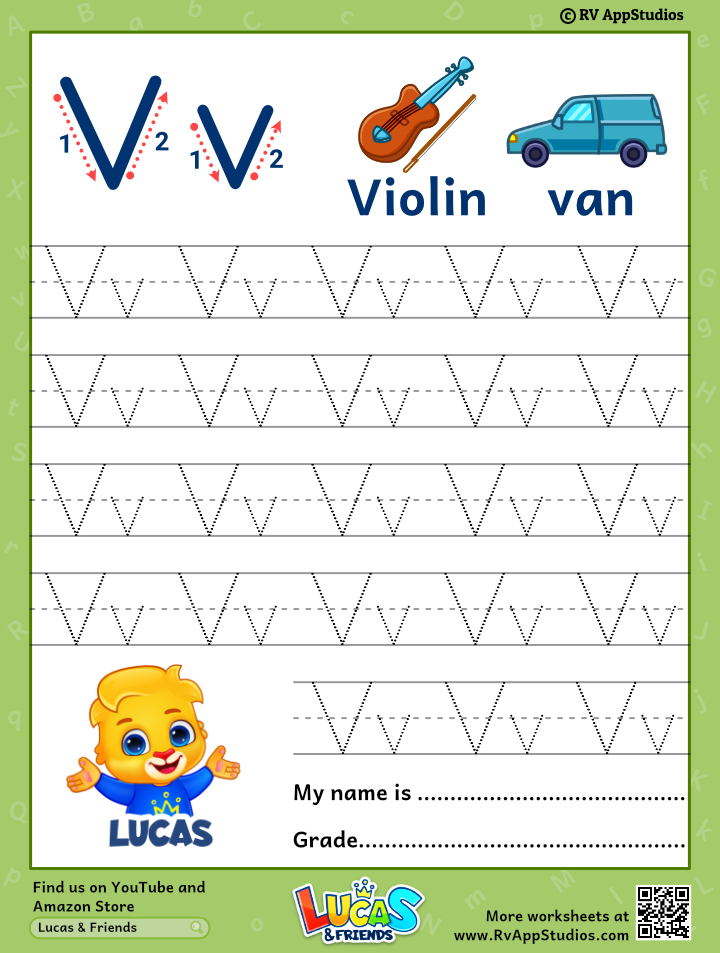 Alphabet vv letter printable letter vv tracing worksheets