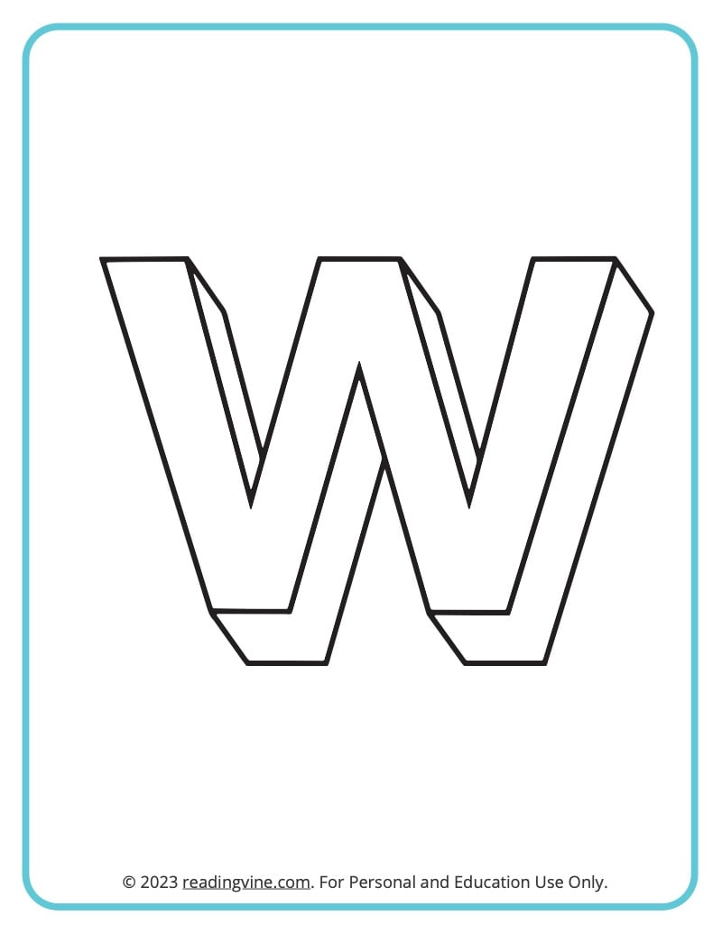Letter w coloring pages