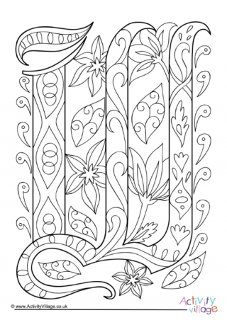 Letter w louring pages