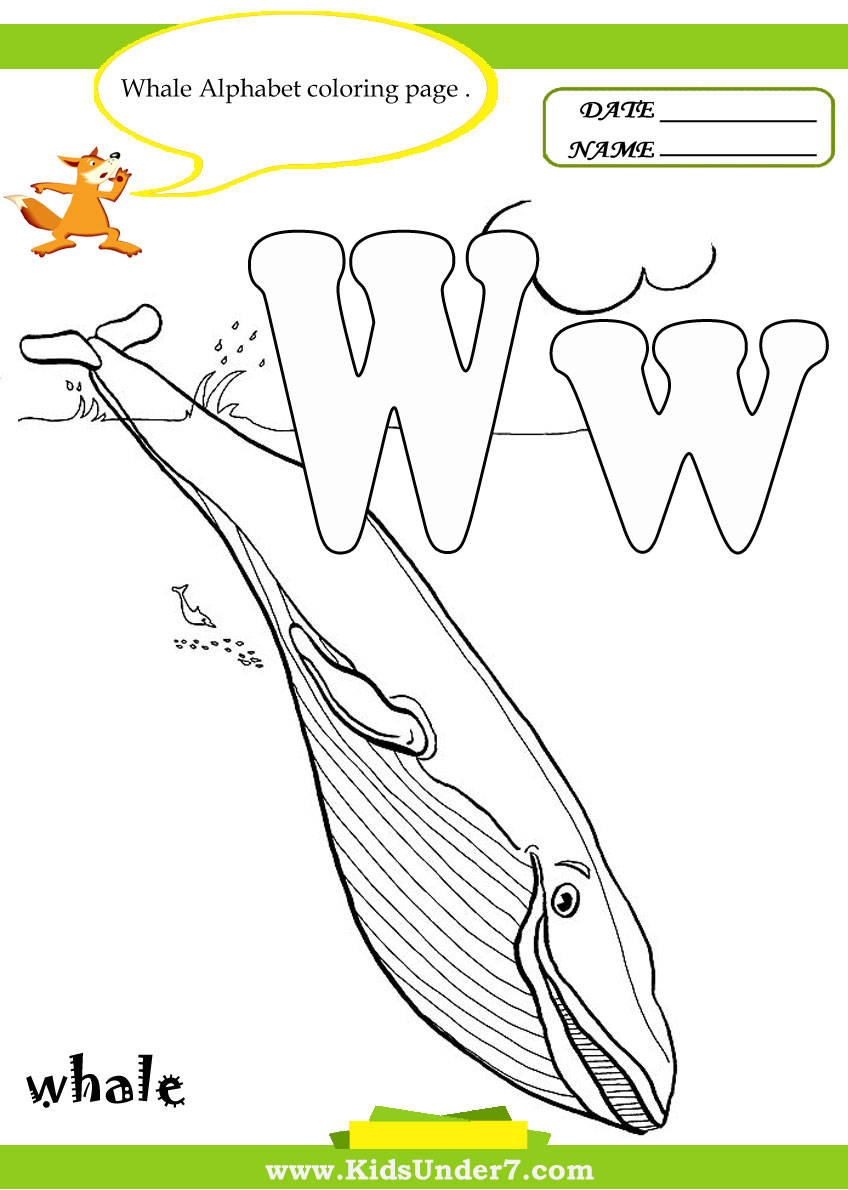 Kids under letter w worksheets and coloring pages