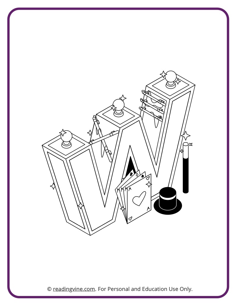 Letter w coloring pages