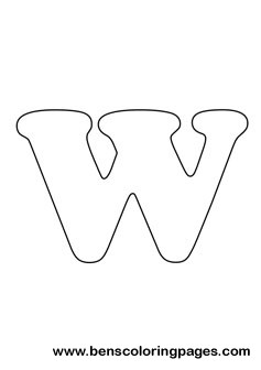 Free letter w coloring page