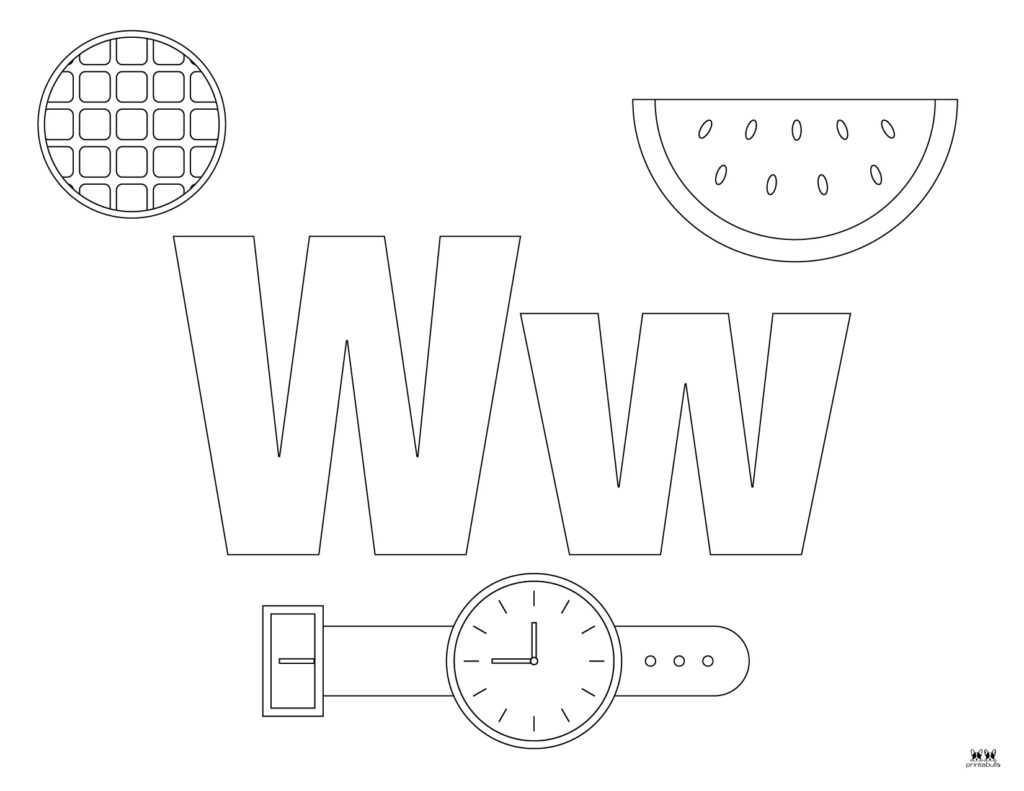 Letter w coloring pages