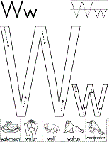 Letter w coloring pages worksheets and color posters