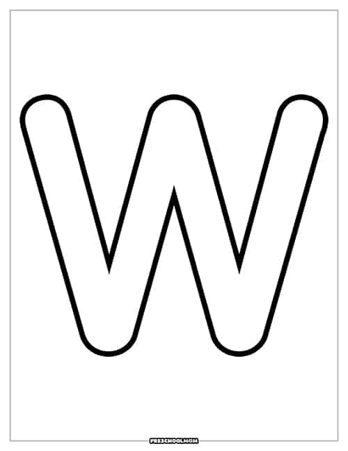 Letter w preschool printables