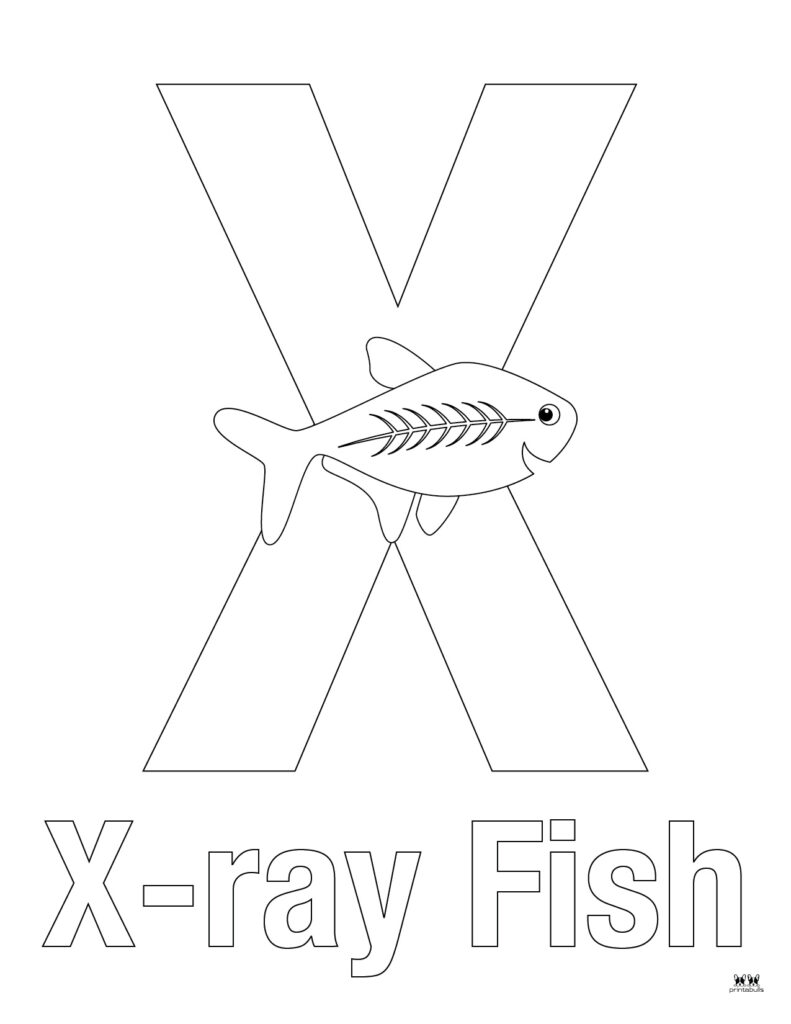 Letter x coloring pages