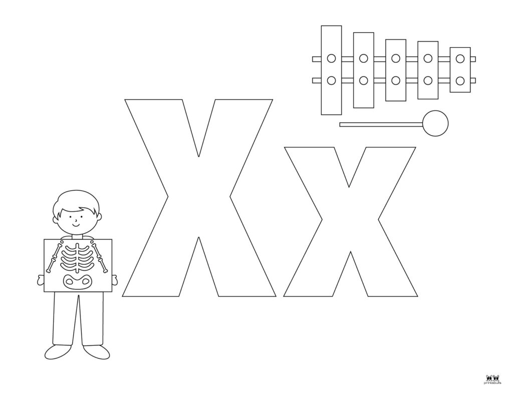Letter x coloring pages