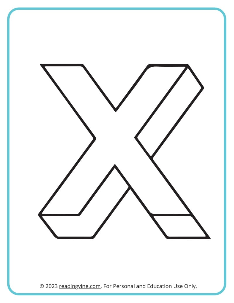 Letter x coloring pages