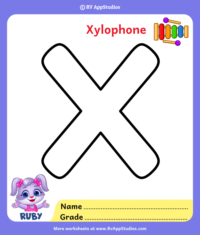 Letter x coloring pages