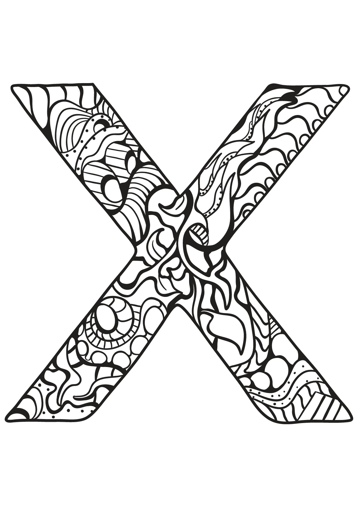 Alphabet to color for kids x