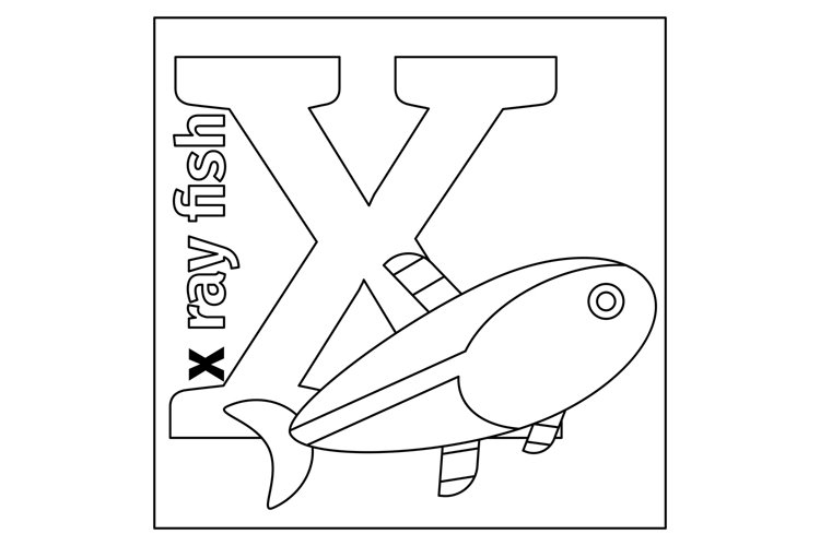 Letter x coloring page