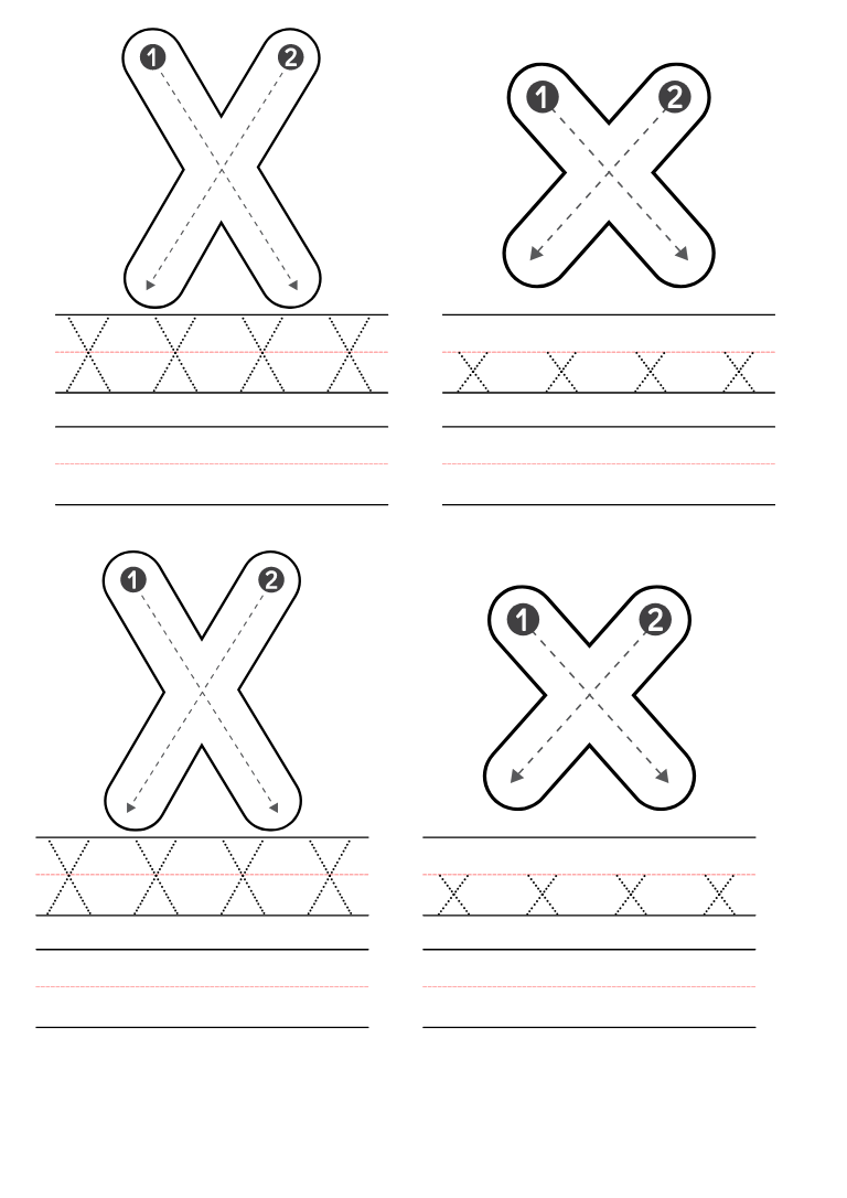 Free letter x coloring pages printable pdf