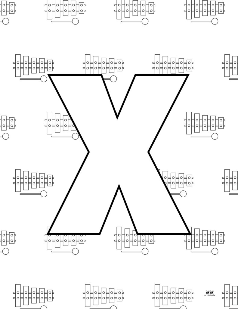 Letter x coloring pages