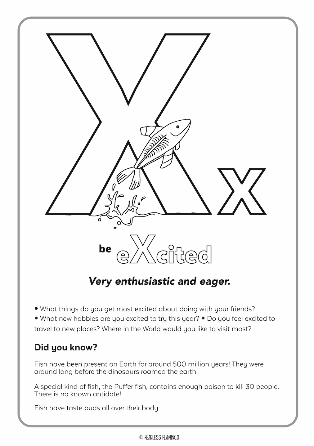 Downloadable letter x worksheet â fearless flamingo