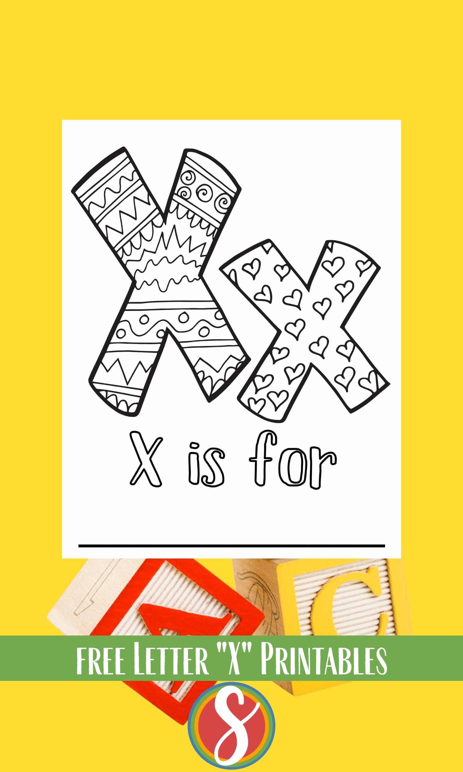 Free letter x coloring pages â stevie doodles