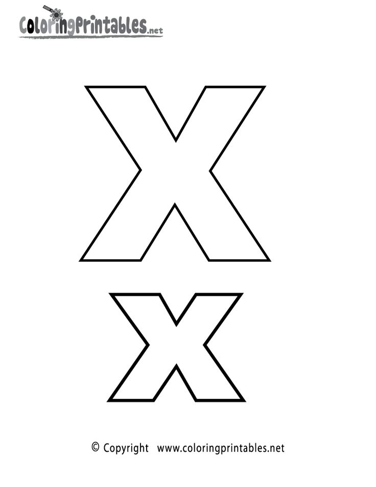 Alphabet letter x coloring page