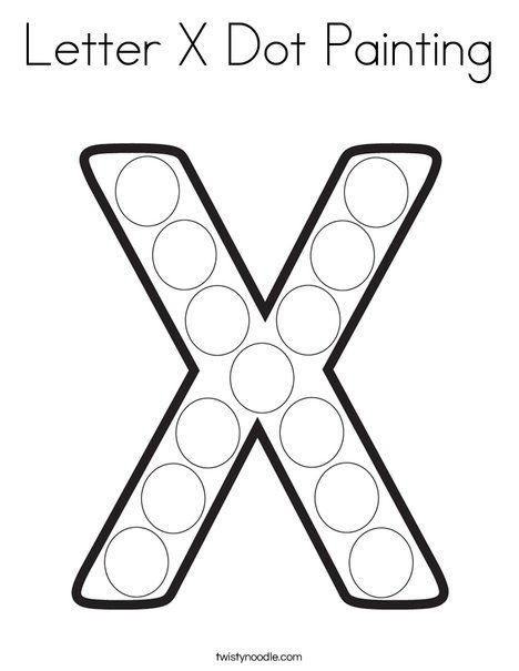 Letter x dot painting coloring page