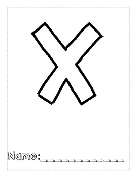 Letter x color and trace alphabook by kelly berkley tpt