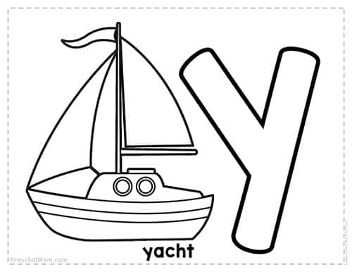 Letter y preschool printables