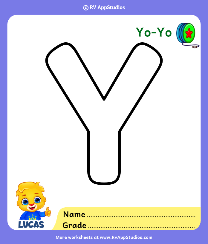 Letter y coloring pages