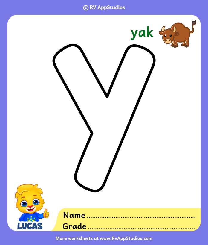 Alphabet y coloring pages