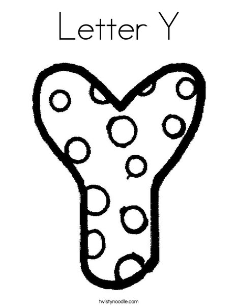 Letter y coloring page