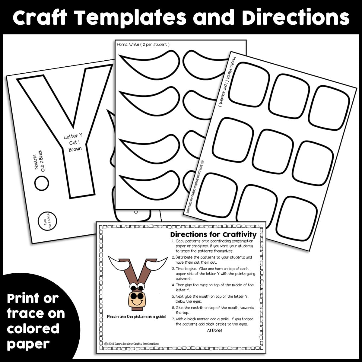 Uppercase letter y is for yak craft activity