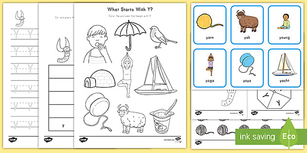 Letter y activities pack printable resources