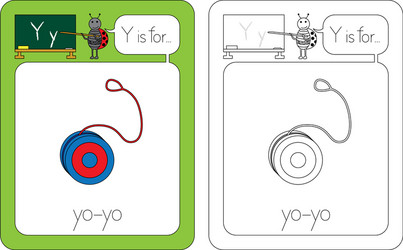 Y letter flashcards vector images over