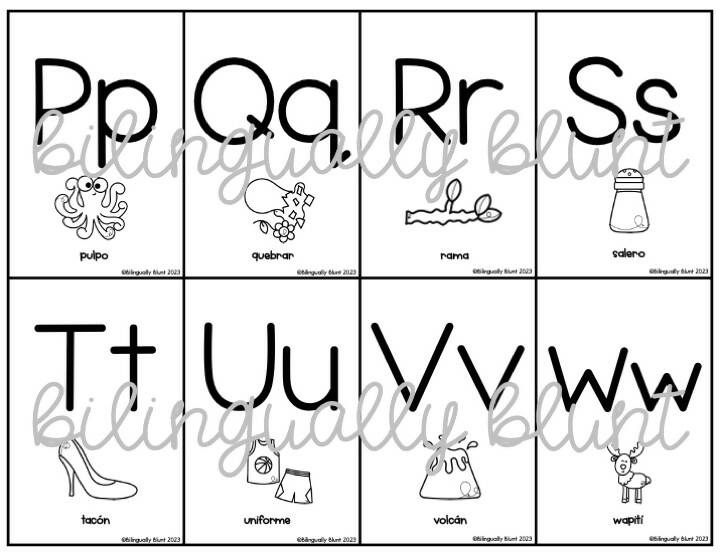Spanish alphabet flashcards