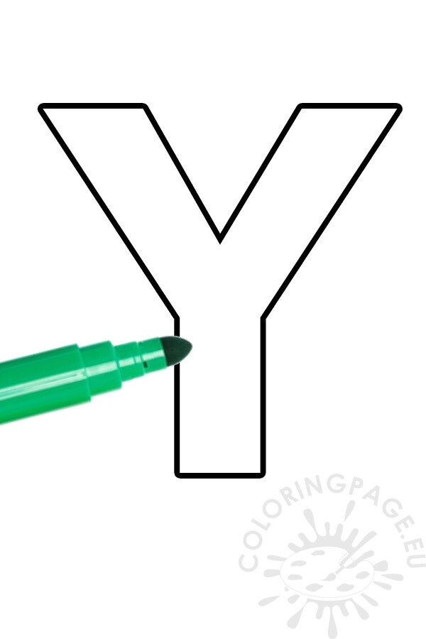 Free letter y template coloring page