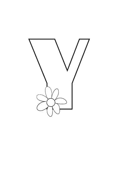 Printable bubble letters flower letter y