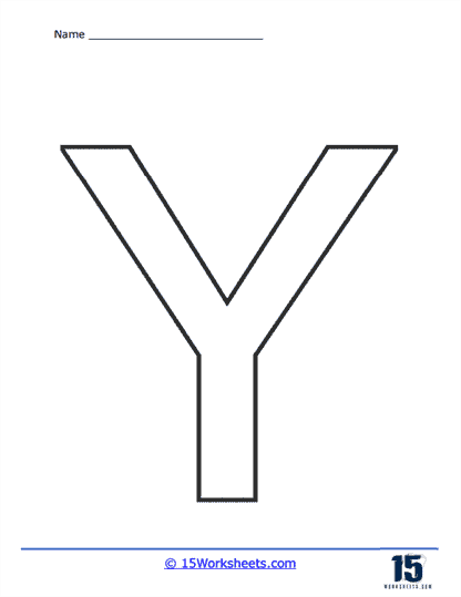 Bubble letter y worksheets