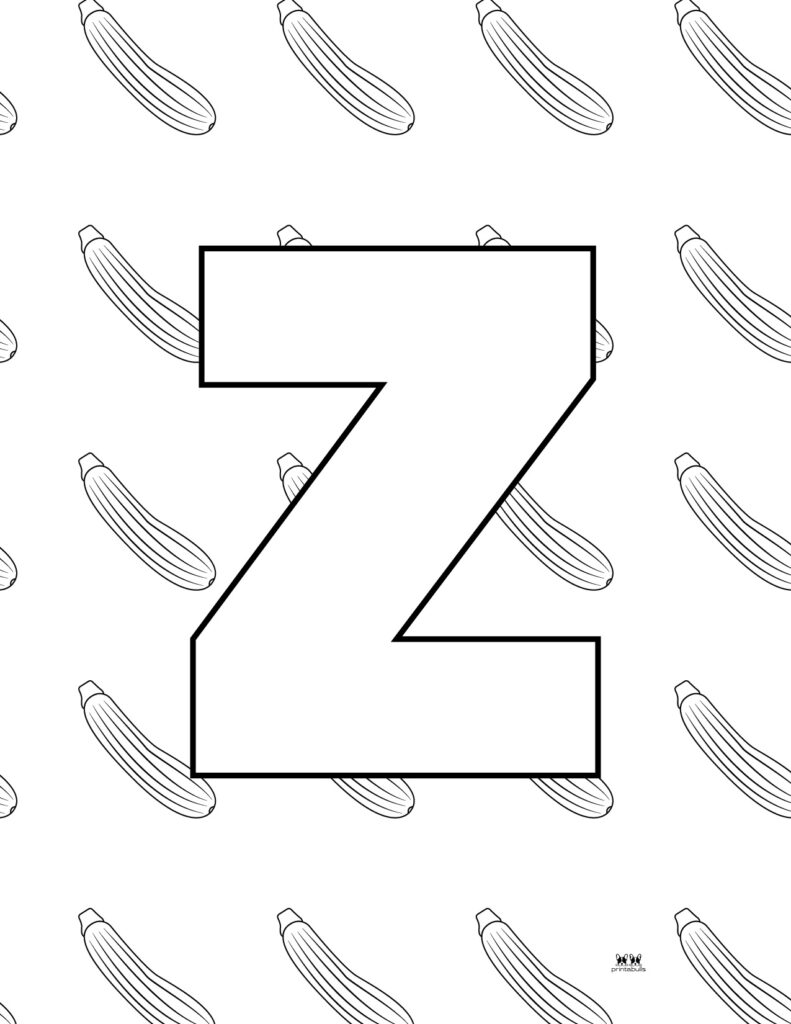 Letter z coloring pages