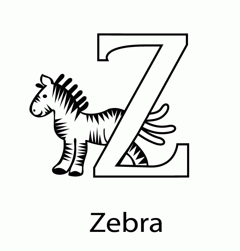 Letter z coloring pages printable for free download