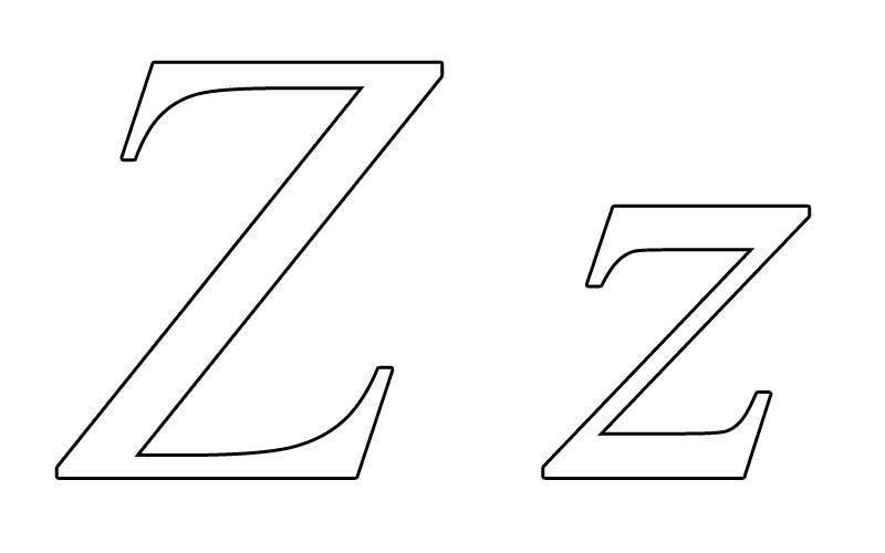 Printable coloring page of letter z