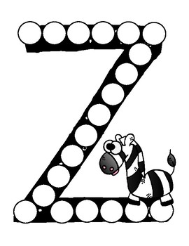 Dot marker letter z alphabet worksheets by teaching with faith and joy