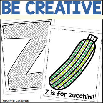 Letter z alphabet dot painting activities by the connett connection